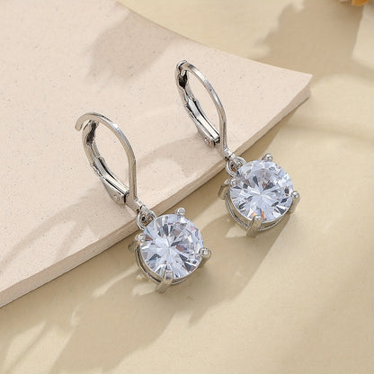 Zircon Jewelry High-end Versatile Simple Earrings