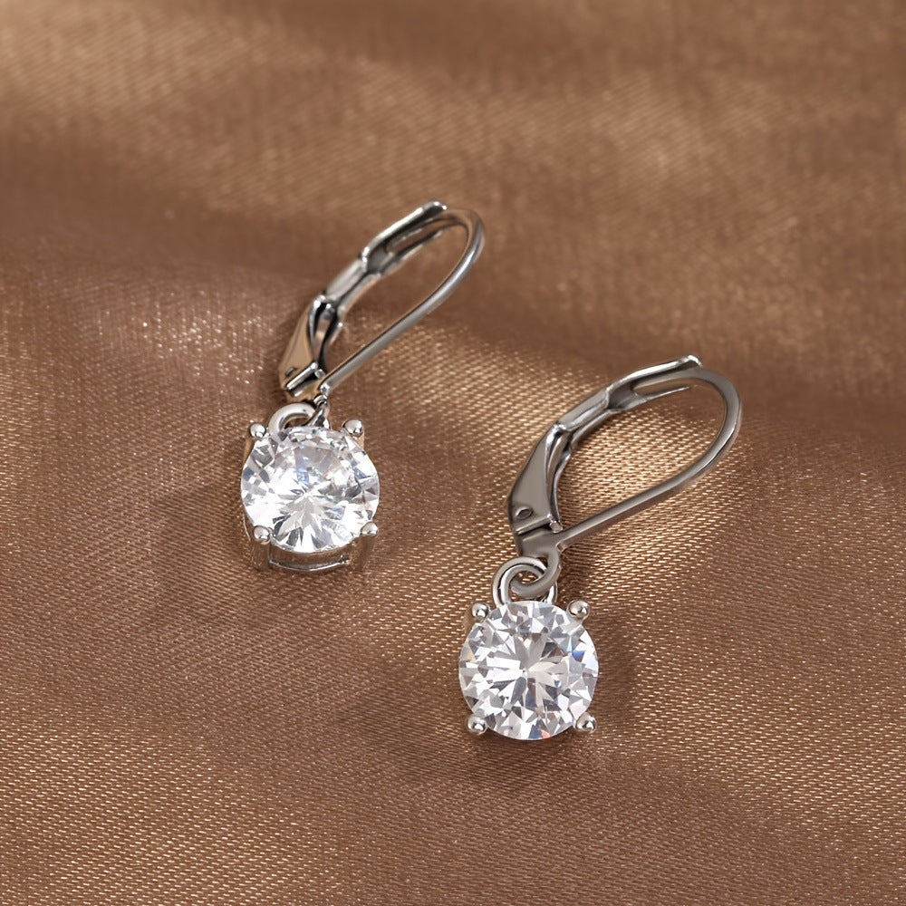 Zircon Jewelry High-end Versatile Simple Earrings